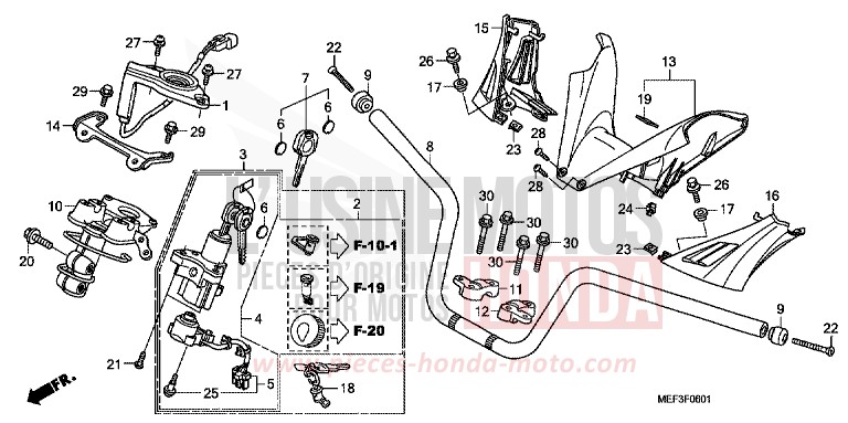 ROHRGRIFF/GRIFFABDECKUNG (FJS400D9/FJS400A) von SW-T400 ABS PURE BLACK (NH237) von 2009
